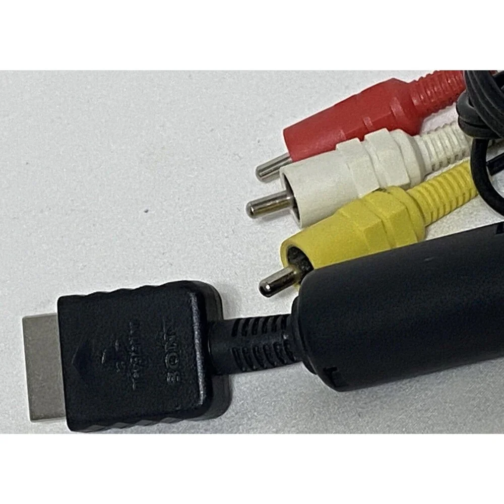 Oficial Genuine Sony PlayStation PS1 PS2 PS3 AV Audio Video Cable Cord RCA 8ft